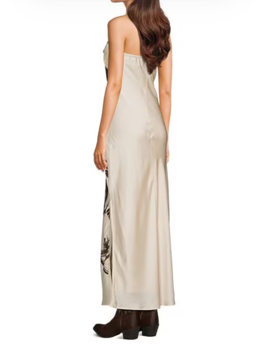 NWT Viral Strapless Maxi Dress with dark Brown Horse Print- L - Picture 4 of 6